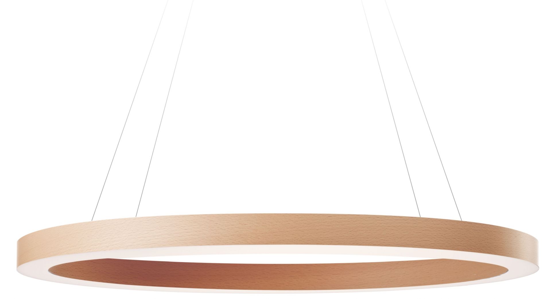 Oh!-Line Pendelleuchte von LZF Lamps: Runde Hängelampe aus Buchenholz in Natur.